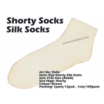 9606 Kijo Shorty Silk Socks-Brown