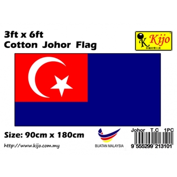 Cotton Johor Flag Size: 90cm X 180cm ( 3ft x 6ft )