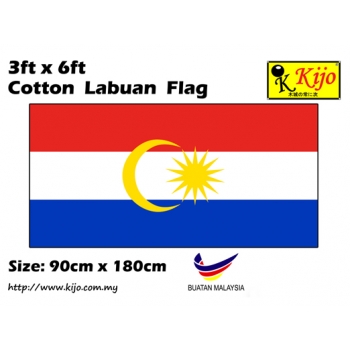 Cotton Labuan Flag Size: 90cm X 180cm ( 3ft x 6ft )
