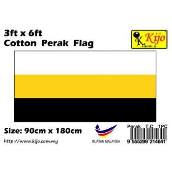 Cotton Perak Flag Size: 90cm X 180cm ( 3ft x 6ft )