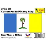 Cotton Pulau Pinang Flag Size: 90cm X 180cm ( 3ft x 6ft )