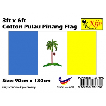 Cotton Pulau Pinang Flag Size: 90cm X 180cm ( 3ft x 6ft )