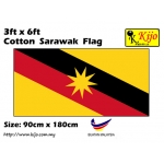 Cotton Sarawak Flag Size: 90cm X 180cm ( 3ft x 6ft )