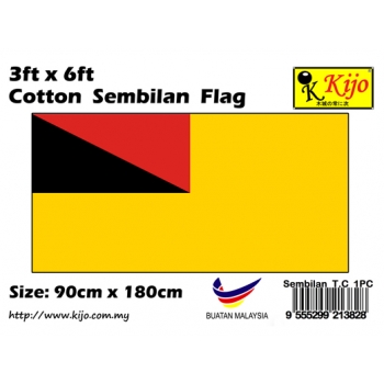 Cotton Sembilan Flag Size: 90cm X 180cm ( 3ft x 6ft )