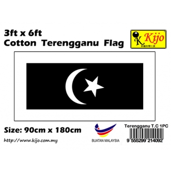 Cotton Terengganu Flag Size: 90cm X 180cm ( 3ft x 6ft )