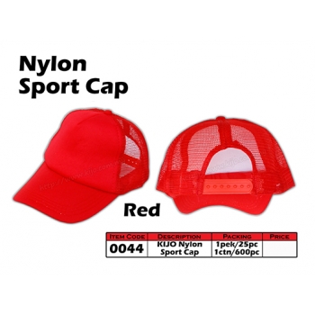 0044 Kijo Nylon Sport Cap - Red