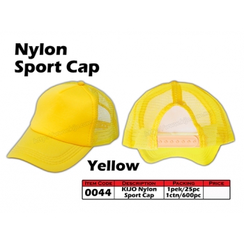 0044 Kijo Nylon Sport Cap - Yellow