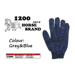 1200 Horse Cotton Glove > Grey&Blue