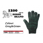 1200 Horse Cotton Glove > Grey&Green