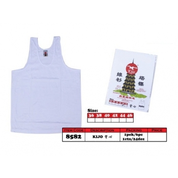 8582 Kijo Pagoda Cotton Singlet Color - White