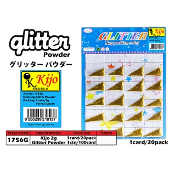 1756G KIJO Gold Colour Glitter Powder Card Set