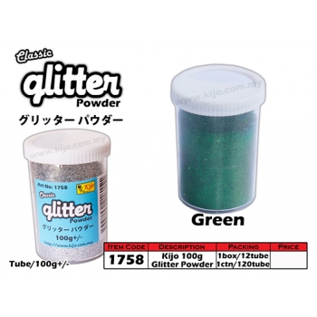 1758 KIJO Green Glitter Powder 100g+/- 