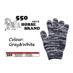 550 Horse Cotton Glove Grey&White