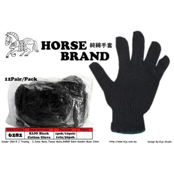 6282 KIJO Black Cotton Glove