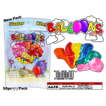 6628 Kijo No: 6 Colour Metallic Balloons