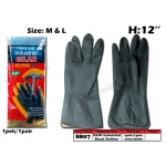 8807 KIJO Industrial Black Rubber Glove - L Size