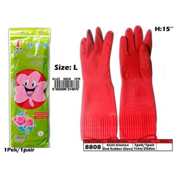8808 KIJO Kitchen Red Rubber Glove