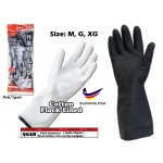 9028 KIJO Elephant Industrial Black Rubber Glove Size: M