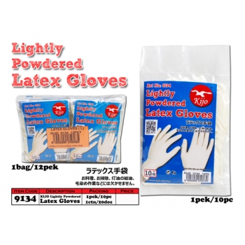 9134 KIJO Lightly Powdered Latex Gloves