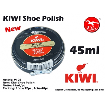 9102 Kiwi Black Shoe Polish 45ml