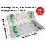 Alas Meja / PVC Plastic Table Cloth / Kain Plastik 8412-196-2