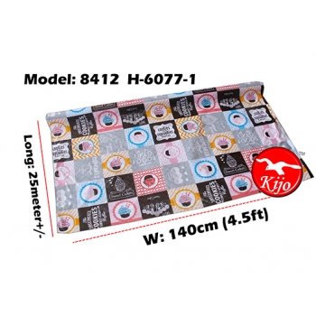 Alas Meja / PVC Plastic Table Cloth / Kain Plastik 8412-H-6077-1