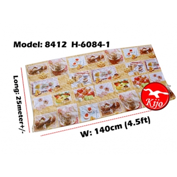Alas Meja / PVC Plastic Table Cloth / Kain Plastik 8412-H-6084-1