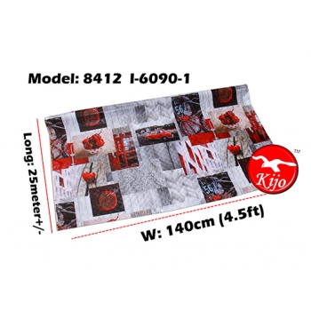 Alas Meja / PVC Plastic Table Cloth / Kain Plastik 8412-I-6090-1