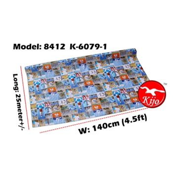 Alas Meja / PVC Plastic Table Cloth / Kain Plastik 8412-K-6079-1
