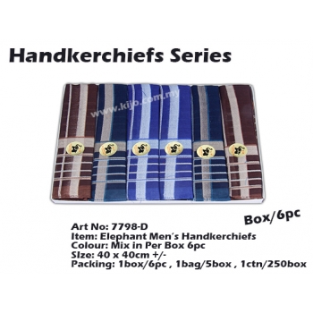 7798-D1 Elephant Men Handkerchiefs