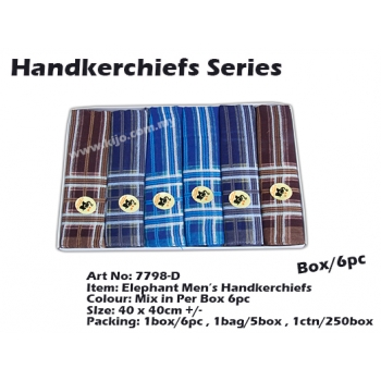 7798-D3 Elephant Men Handkerchiefs