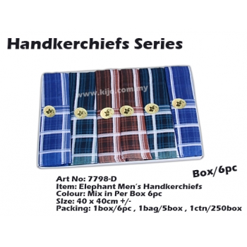 7798-D4 Elephant Men Handkerchiefs
